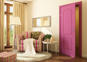 Цветные межкомнатные двери в интерьере