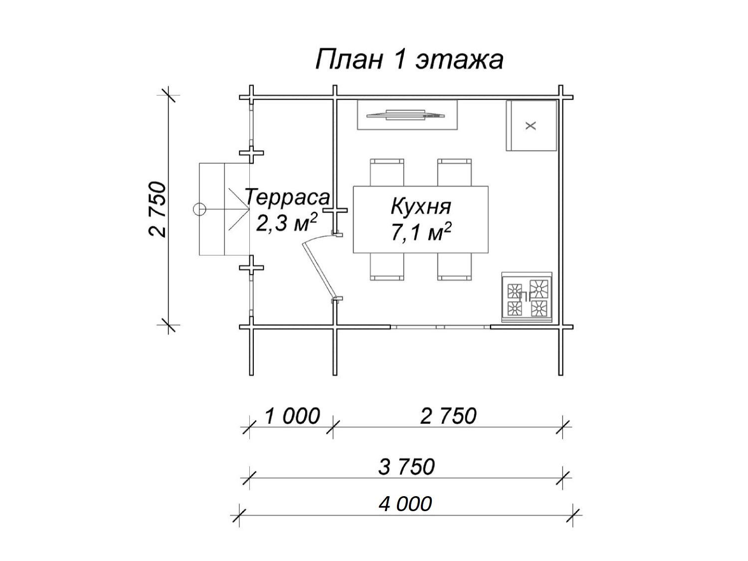 Летняя веранда чертеж