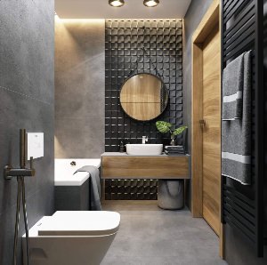 Современный дизайн маленькой ванной комнаты