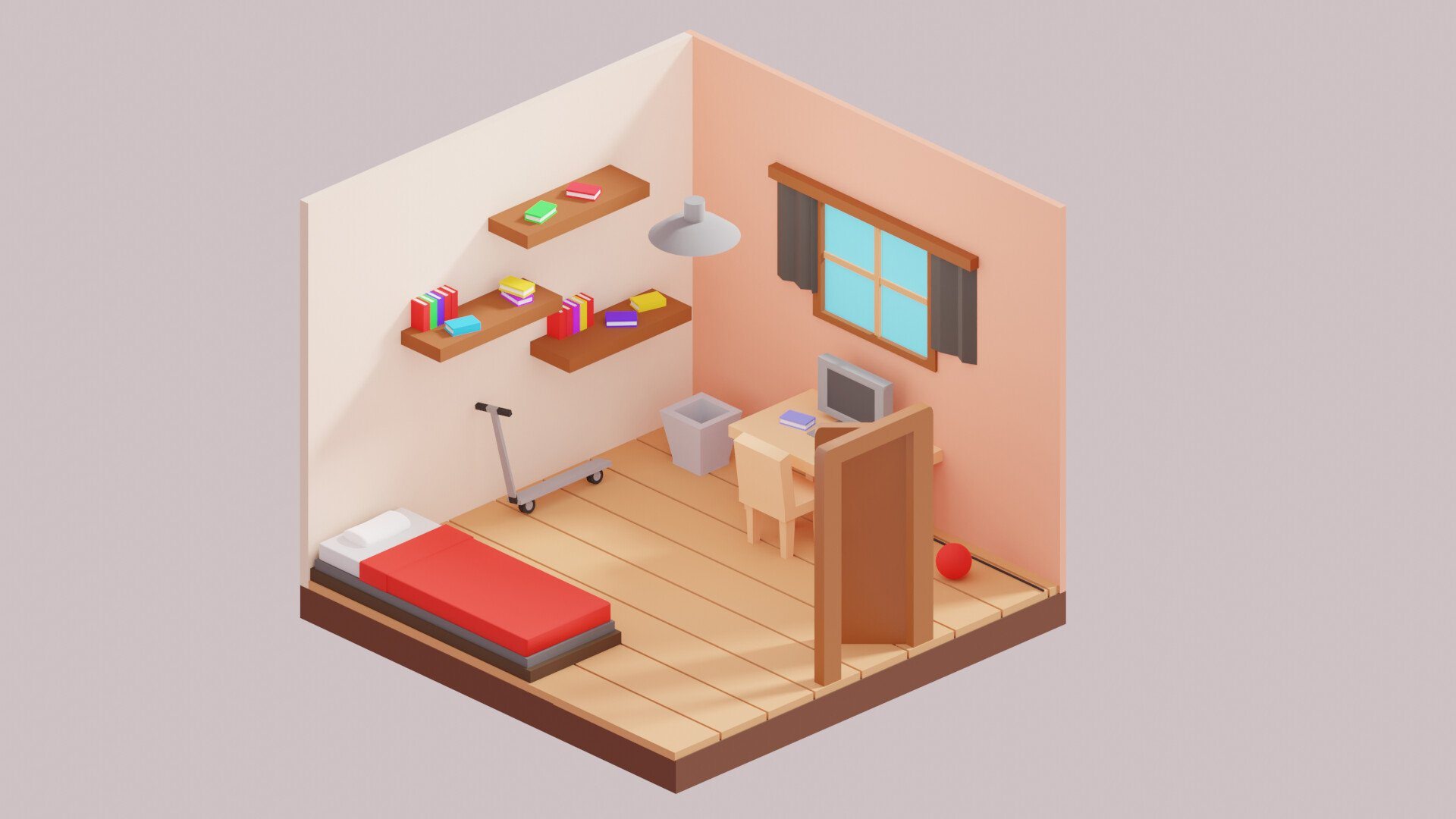 3d isometric Room улица