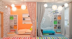 Комната для разнополых детей с перегородкой