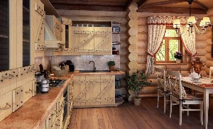 Кухня для дачи в деревенском стиле