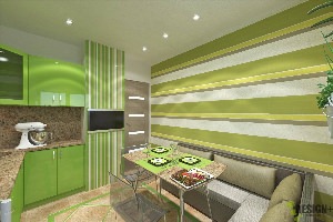Кухня в зеленых оттенках