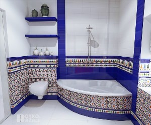 Маленькая ванная комната в марокканском стиле