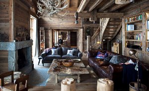 Интерьер шале в деревянном доме