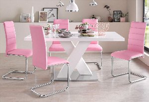 Розовые стулья для кухни