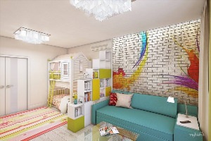 Дизайн комнаты с детской зоной