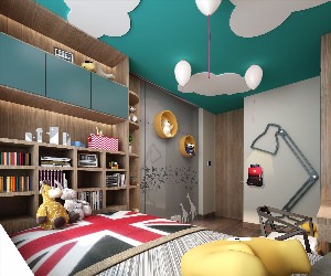 Потолок детской комнаты для мальчика