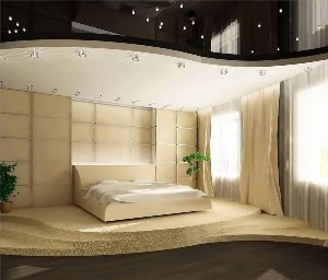 Дизайн спальни с подиумом