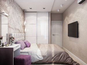 Дизайн узких спален комнат