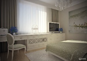 Дизайн спальни с комодом