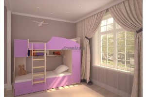 Детские комнаты с двухъярусными кроватями