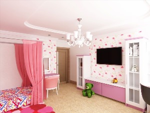 Детская комната для девочки с балконом