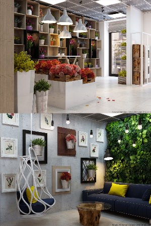 Дизайн интерьера цветочного магазина