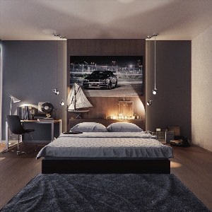 Дизайн мужской спальни