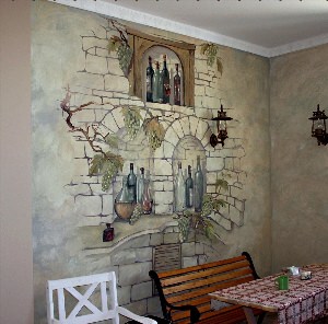 Роспись стен на кухне своими руками