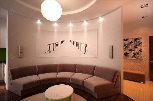 Дизайн комнаты с полукруглой стеной
