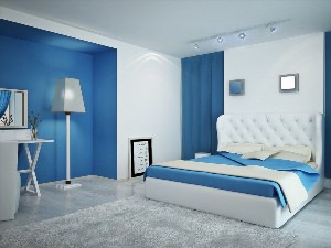 Бело голубая комната