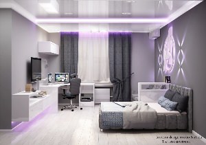 Фиолетовая комната для мальчика