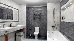 Оттенки серого в дизайне ванных комнат