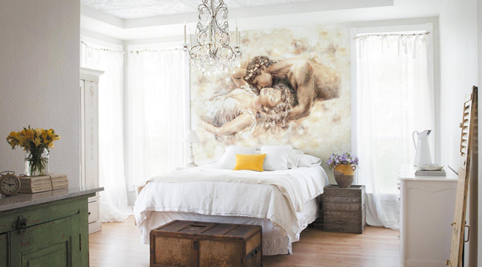 Фреска для спальни в романтическом стиле