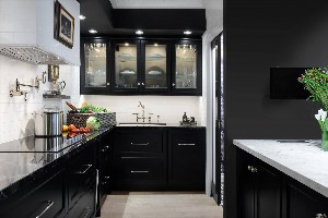 Черный кухонный гарнитур в интерьере