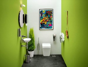 Окраска стен в туалете