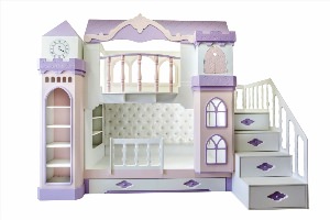 Детская двухъярусная кровать замок