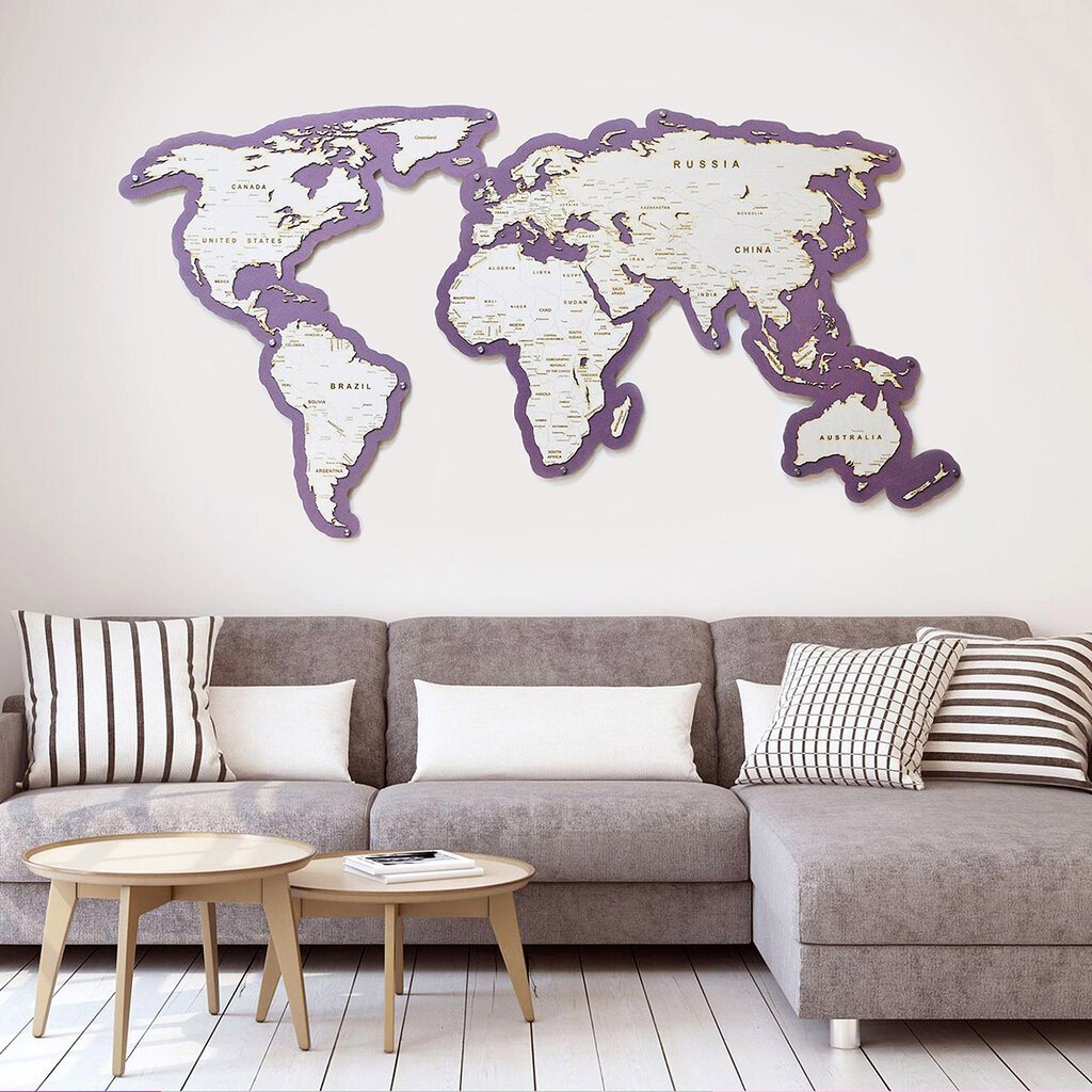 Контур карты мира на стену