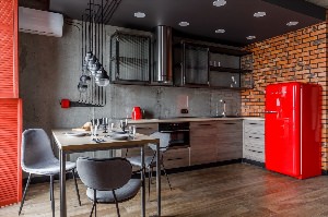Дизайн кухни лофт в квартире