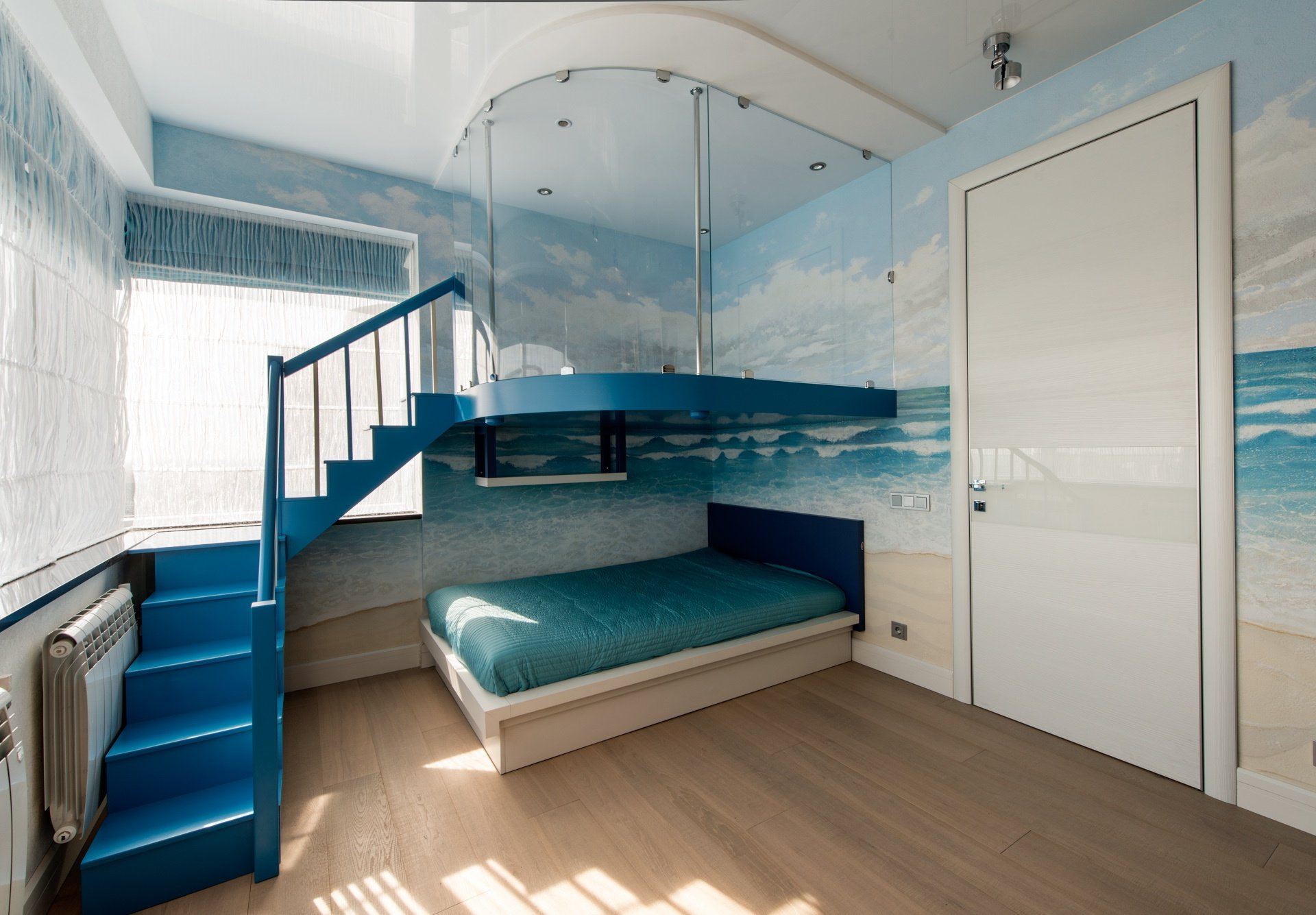 Интерьер 1 комнатной квартиры в морском стиле