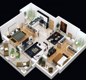 План квартиры с мебелью