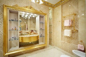 Бело Золотая ванная комната