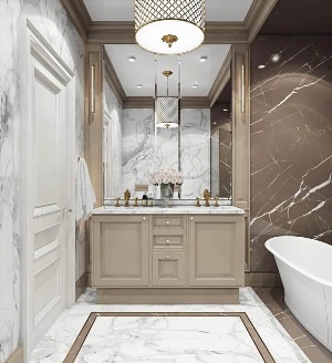 Дизайн ванной комнаты в стиле неоклассика