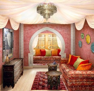 Египетский дизайн гостиных комнат