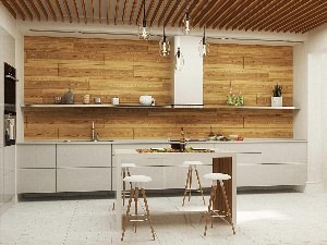 Кухня с элементами дерева