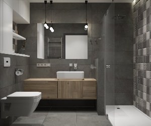 Дизайн ванной в серых тонах