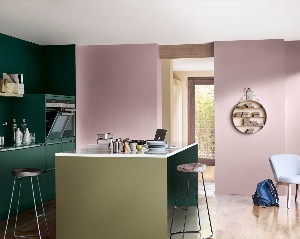 Комбинированная покраска стен на кухне