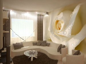 Фотообои белые розы в спальне