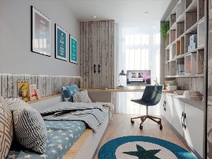 Дизайн узкой комнаты для подростка мальчика