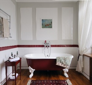 Плитка в ванной до середины стены