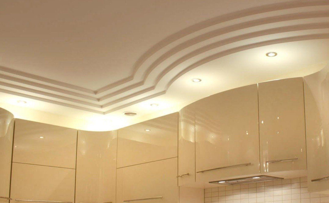 Навесные потолки на кухню из гипсокартона