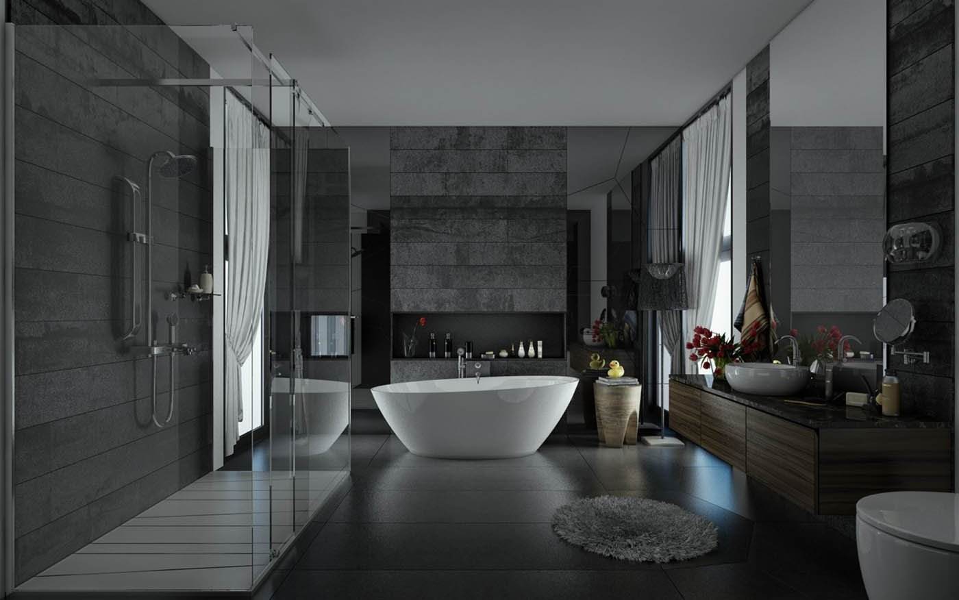 Дизайн ванной в современном стиле хай-тек
