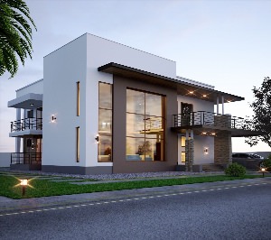 Дизайн фасада двухэтажного дома