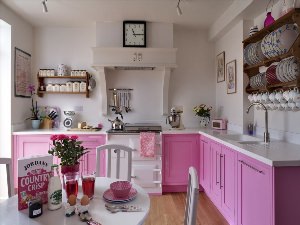 Сине розовая кухня