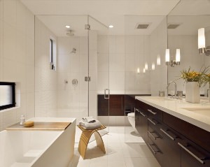 Стиль минимализм в интерьере ванной комнаты