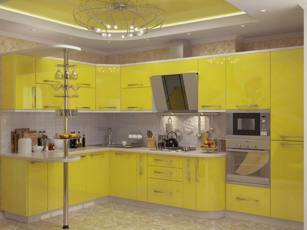 Купить желтую кухню. Желтый кухонный гарнитур. Кухонный гарнитур лимонного цвета. Кухня с желтыми фасадами. Кухонный гарнитур желтого цвета.