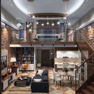 Дизайн квартиры с высокими потолками