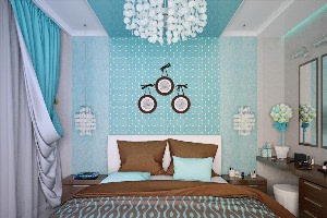 Дизайн комнат с бирюзовыми обоями