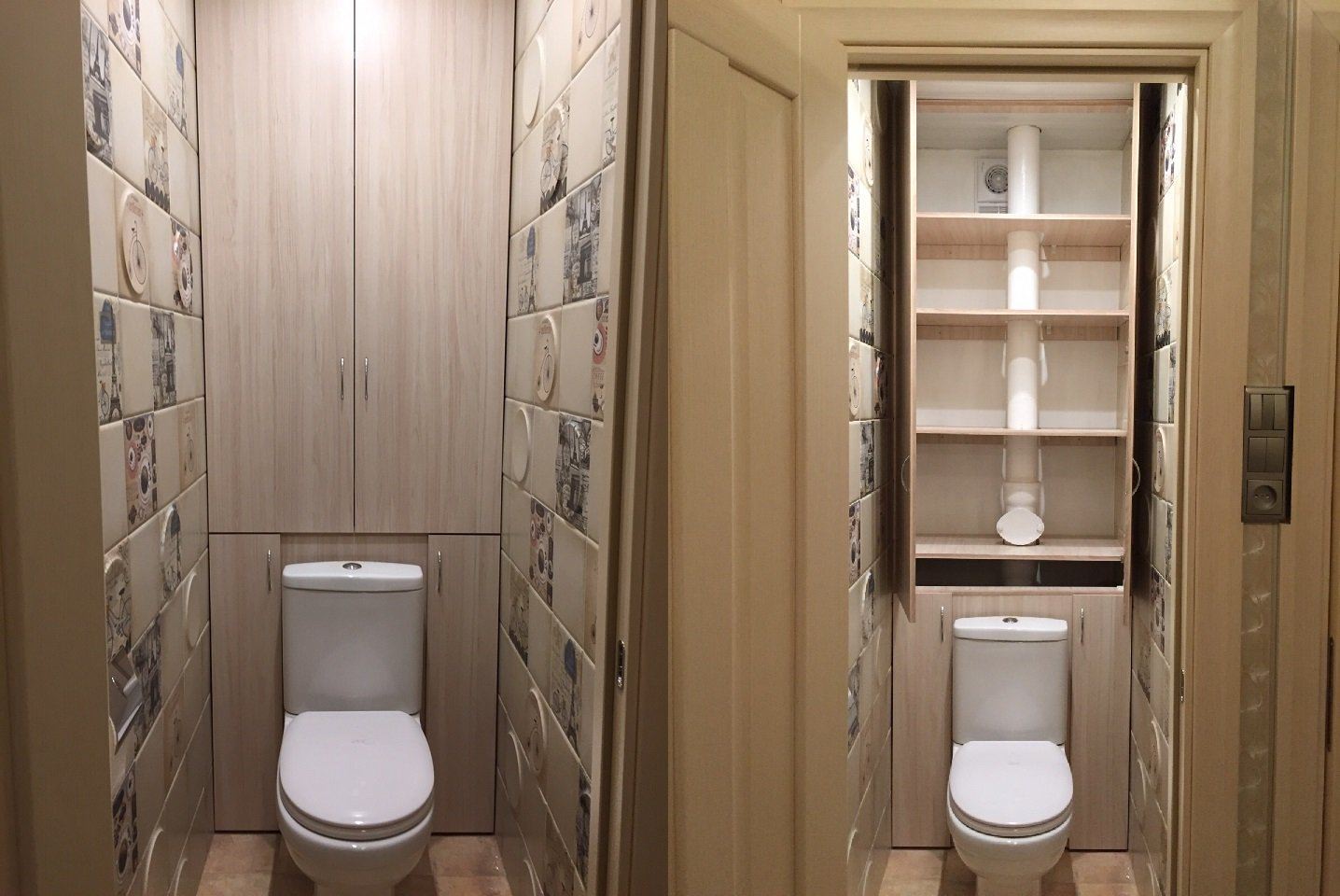 Сантехнические шкафы в туалет- встроенные шкафы в санузле и ванной на заказ в Москве